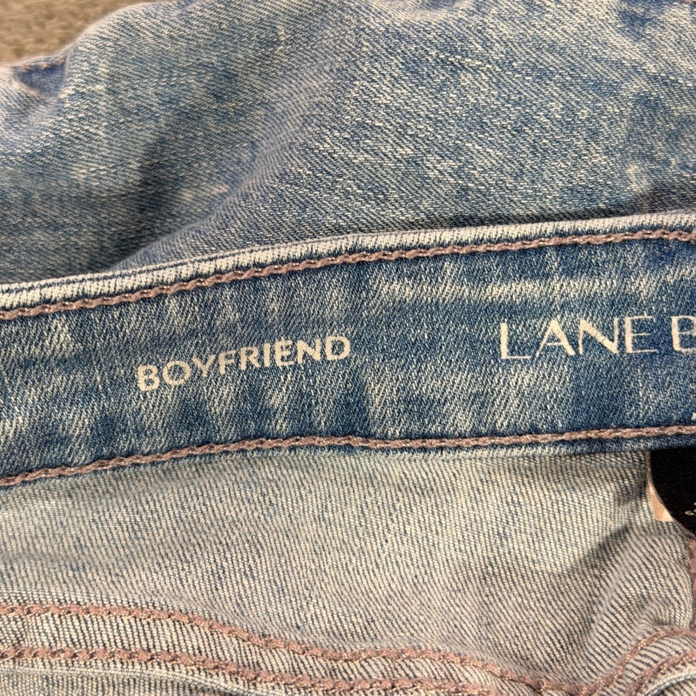 Lane Bryant Boyfriend Jeans Womens 14 Blue Floral Embroidered Acid Wash Denim - Picture 9 of 13